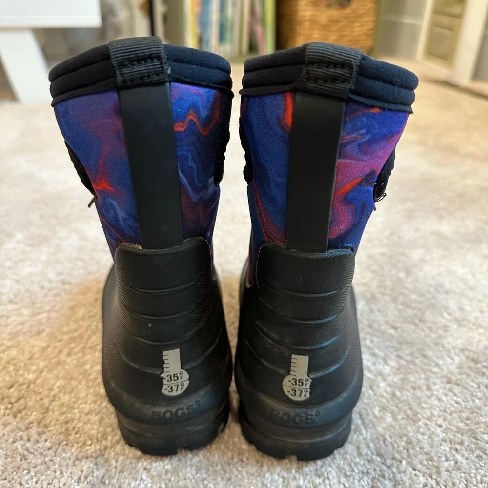 Bogs Toddler Kids Waterproof Winter Boots Neo Classic in Black and Blue
